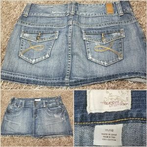 Maurices premium lght wash jean skirt 11/12